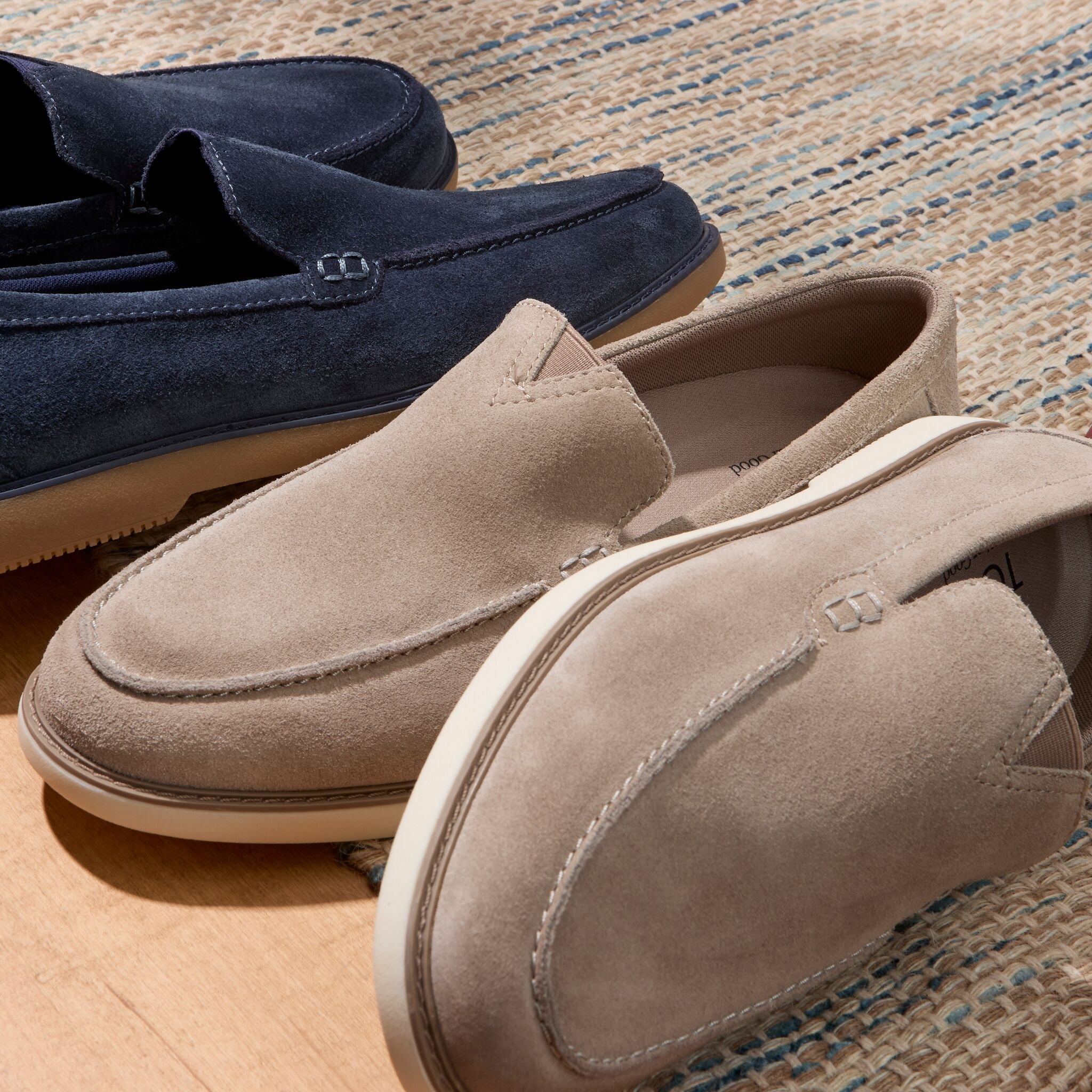 Laydown image of the Mens dune suede Marcos loafer