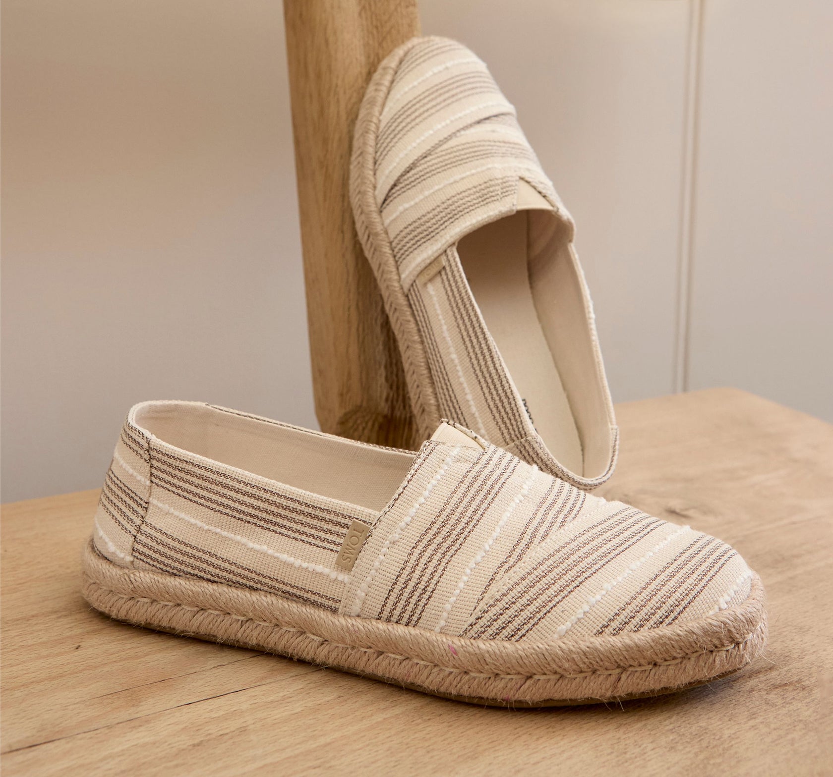 Women's Alpargata Rope 2.0 Espadrille in Natural Metallic Stripe shown.
