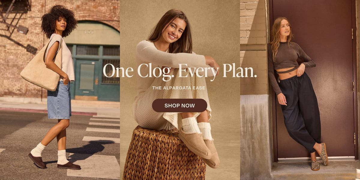 One Clog. Every Plan. THE ALPARGATA EASE. SHOP NOW. Alpargata Ease Mule in 3 colorways shown.