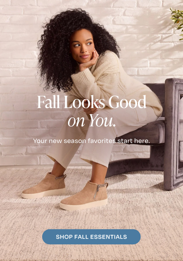 Fall Looks Good on You. Your new season favorites start here. SHOP FALL ESSENTIALS: Women's Percy Mid Platform Sneaker in Water Resistant Mid Taupe Suede shown on model.