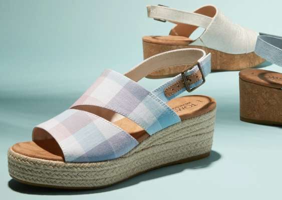 Women's Claudine Wedge Sandal in various colors shown.