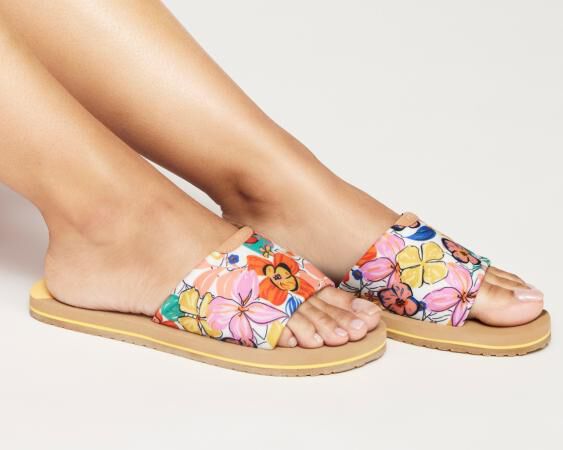 Women's Carly Painted Floral Jersey Slide Sandal in painted floral shown.