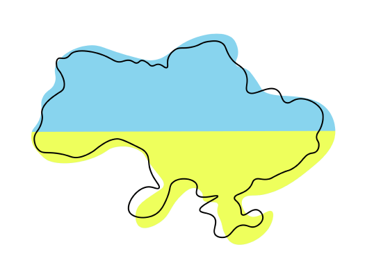 Illustrated map of Ukraine.