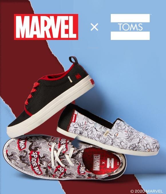 MARVEL x TOMS. A limited–edition collection inspired by some of Marvel's most beloved Super Heroes–for super humans creating change through the power of their purchase. Shop the Collection.