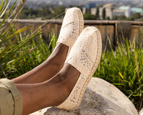 Women's Alpargata Rope Espadrille in natural lace shown.