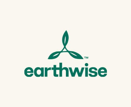greyscale background of toms shows with the earthwise logo in green on the foreground