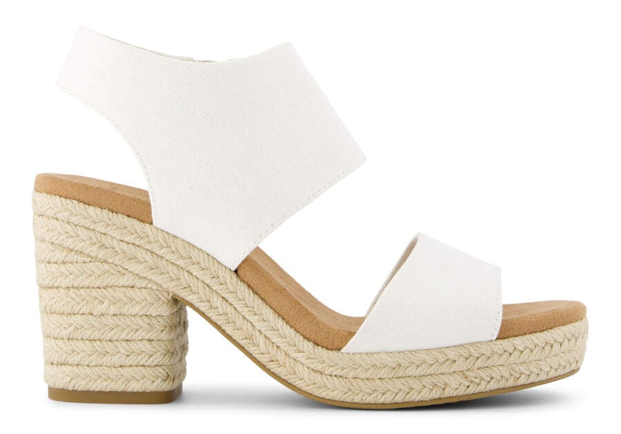 Majorca Rope White Canvas Platform Sandal Side View Opens in a modal