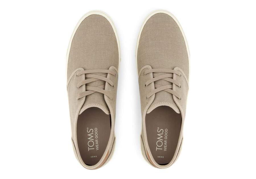 Carlo Taupe Heritage Canvas Lace-Up Sneaker Top View Opens in a modal