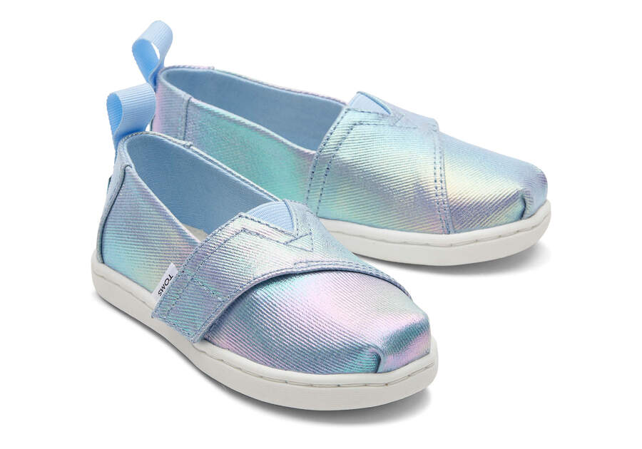 Tiny Alpargata Iridescent Toddler Shoe Front View Opens in a modal
