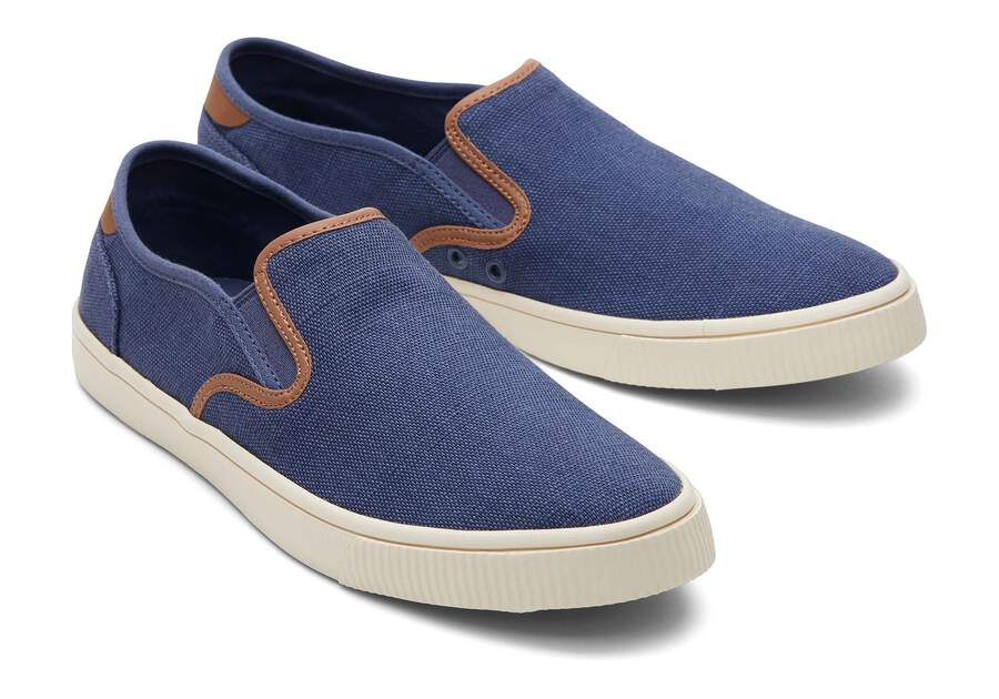 Baja Blue Synthetic Trim Slip On Sneaker Front View Opens in a modal