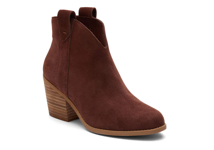 Constance Chestnut Suede Heeled Boot Additional View 1