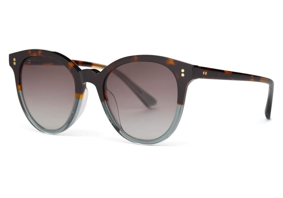 Aaryn Tortoise Ocean Grey Fade Handcrafted Sunglasses Side View Opens in a modal