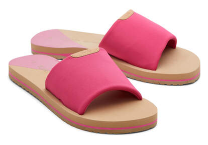 Carly Pink Jersey Slide Sandal