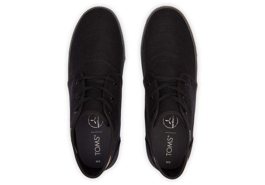 Carlo Mid All Black Heritage Canvas Lace-Up Sneaker Top View Opens in a modal