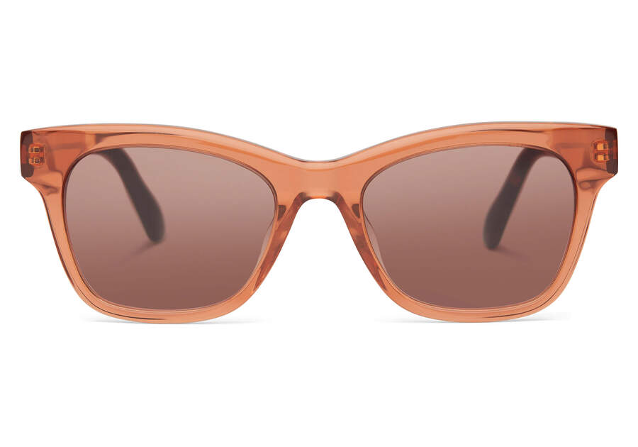 Margot Terracotta Handcrafted Sunglasses Front View Opens in a modal