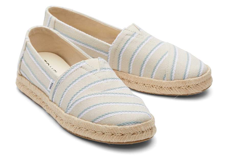 Alpargata Rope 2.0 Cream Stripes Espadrille Front View Opens in a modal