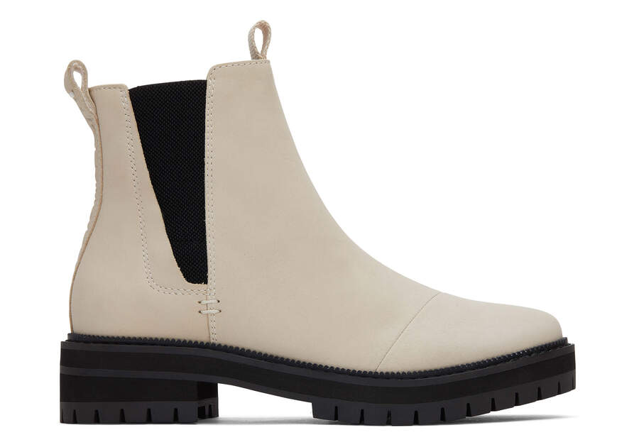 Women's Cream Dakota Water Resistant Leather Boot | TOMS