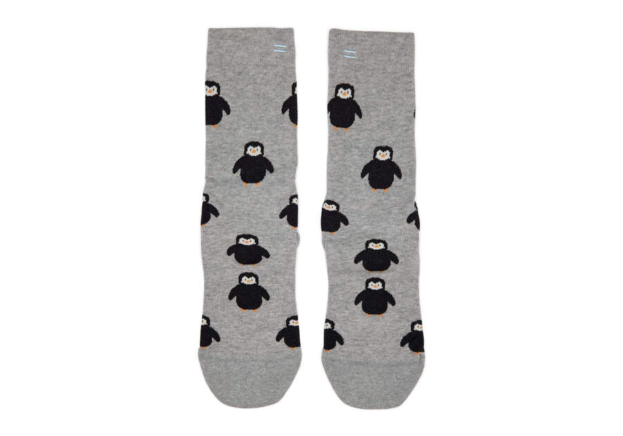 Light Cushioned Crew Socks Penguin Tiny Twin Front View Opens in a modal