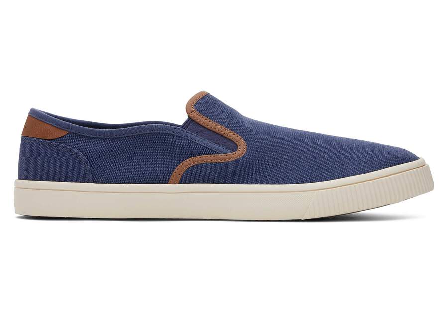 Baja Blue Synthetic Trim Slip On Sneaker Side View Opens in a modal