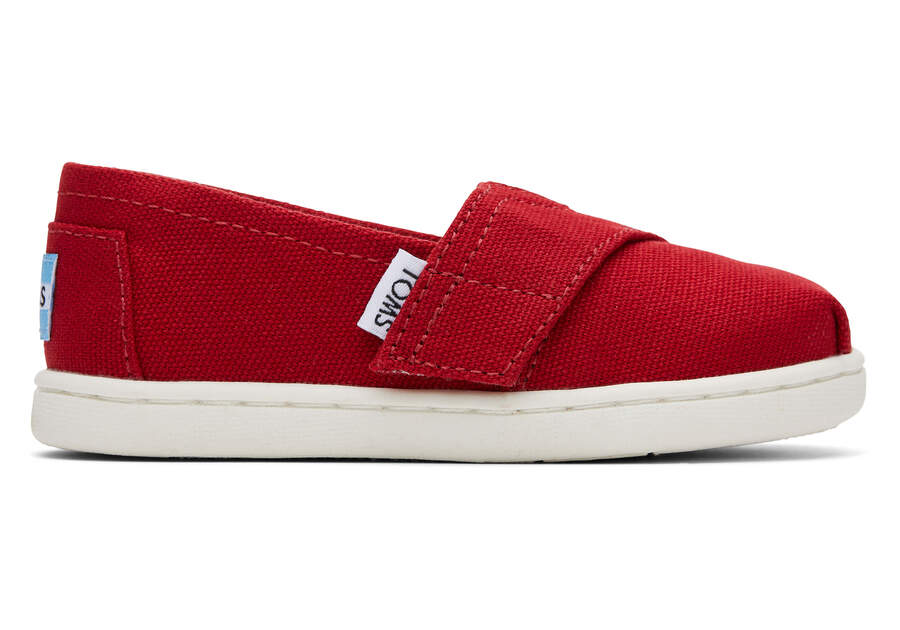 Alpargata Red Canvas Toddler Shoe Side View Opens in a modal