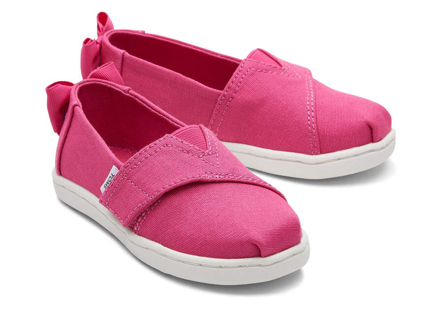Tiny Alpargata Pink Bow Toddler Shoe Front View Opens in a modal