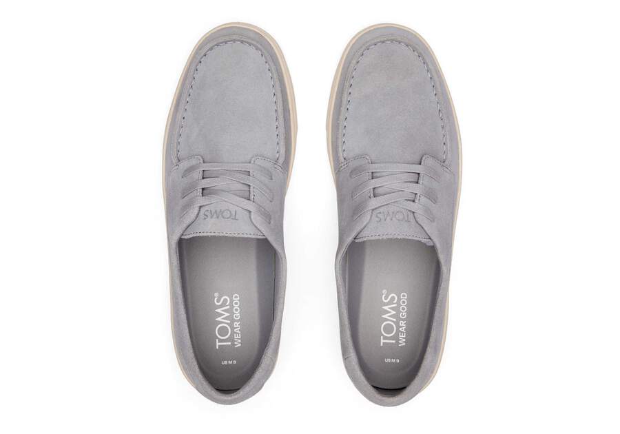 TRVL LITE London Grey Suede Loafer Top View Opens in a modal