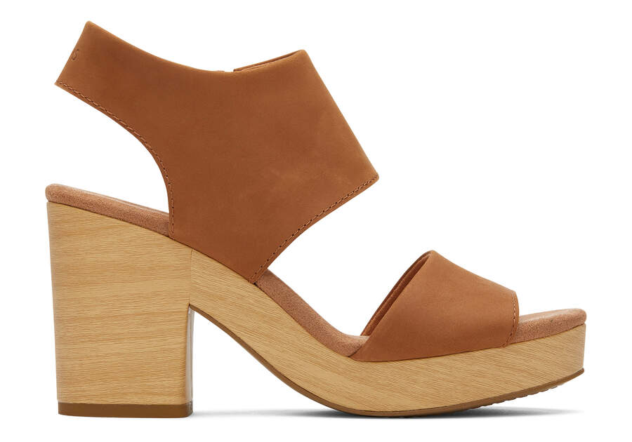 Majorca Leather Platform Sandal Side View Opens in a modal