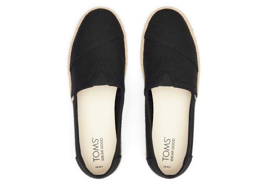 Alpargata Rope 2.0 Black Recycled Cotton Espadrille Top View Opens in a modal