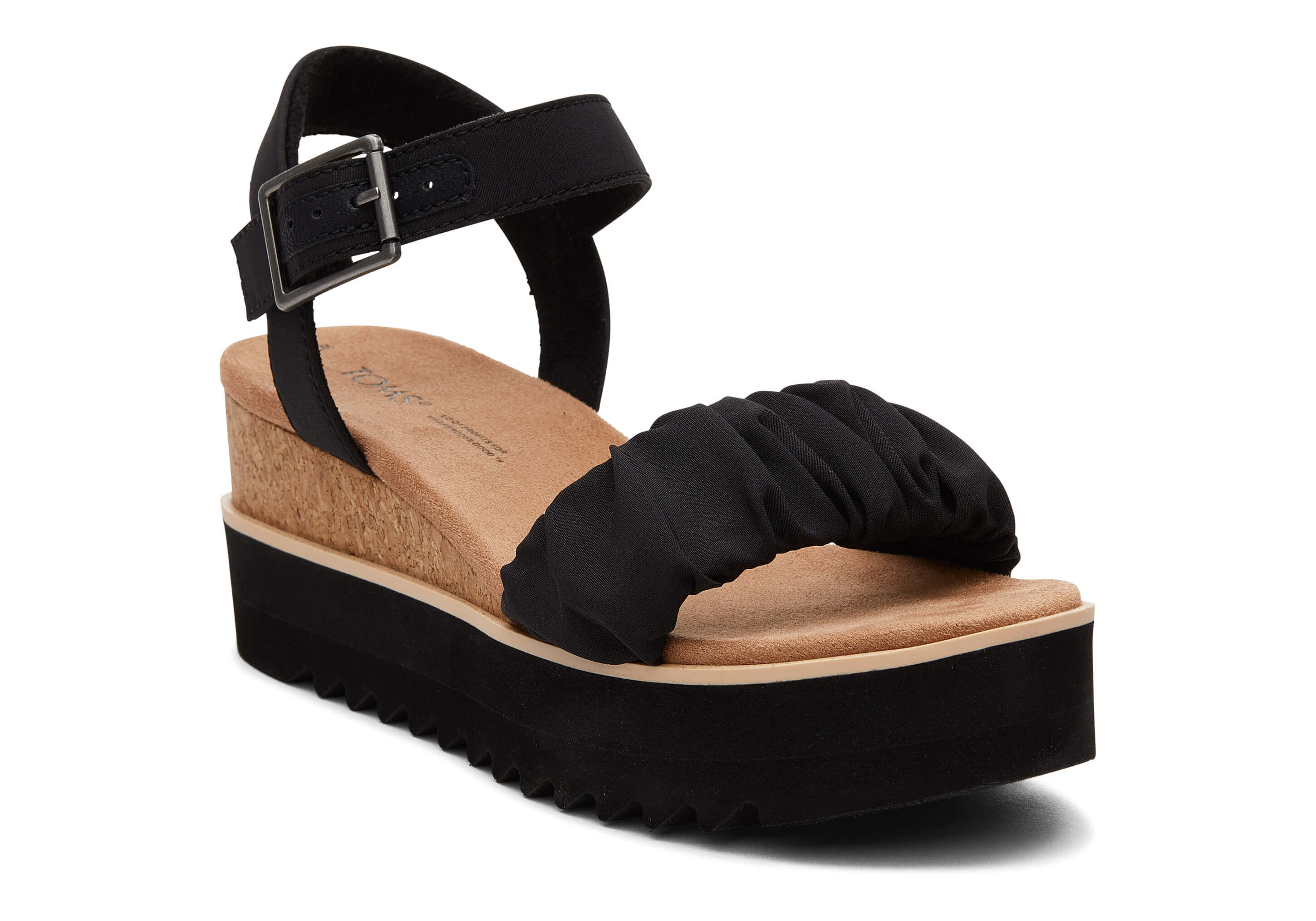 Toms Madely Wedge Sandal In Black | ModeSens