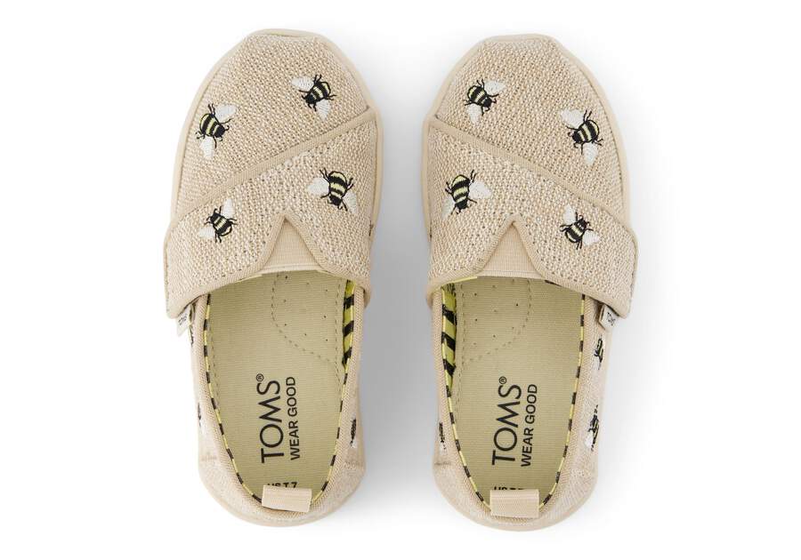 Alpargata Embroidered Bees Toddler Shoe Top View Opens in a modal
