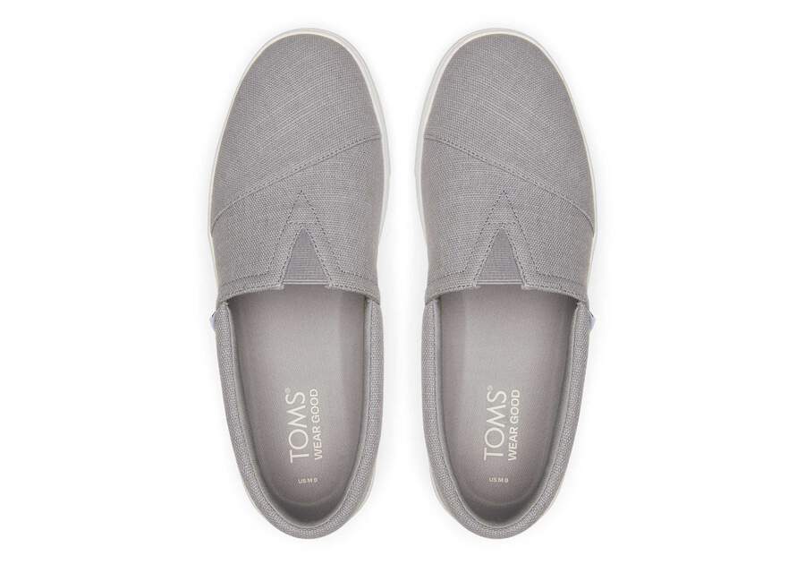 TRVL LITE Alpargata Grey Slip On Sneaker Top View Opens in a modal