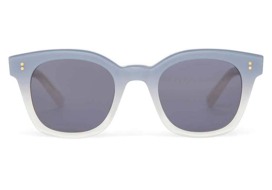 Rome Chalky Blue Fade Handcrafted Sunglasses Front View Opens in a modal