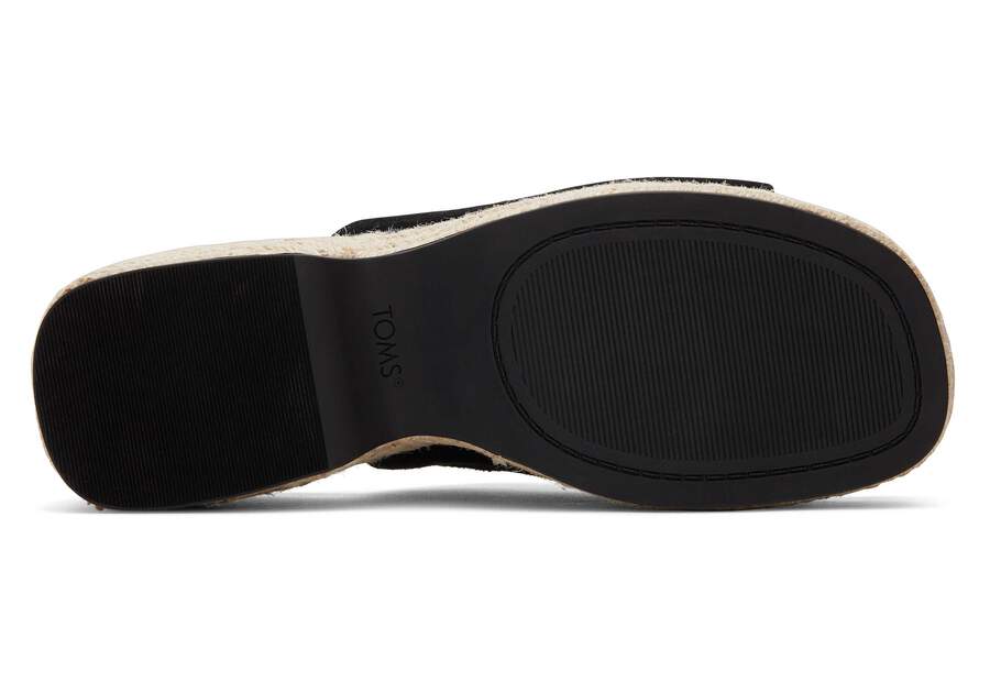 Laila Mule Black Suede Platform Sandal Bottom Sole View Opens in a modal