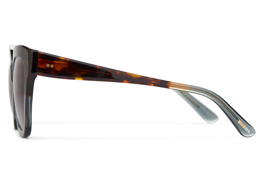 Sloane Tortoise Ocean Grey Fade Handcrafted Sunglasses  Opens in a modal