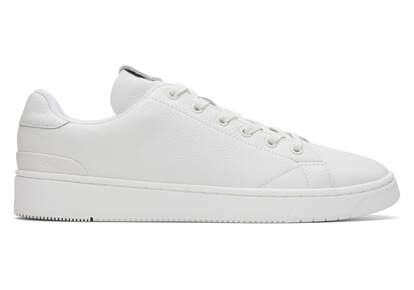 TRVL LITE Bright White Leather Lace-Up Trainer