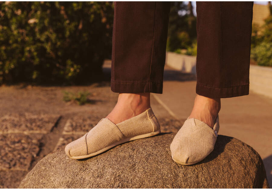 Women's Natural Undyed Alpargata Canvas Espadrille Slip On Shoe |