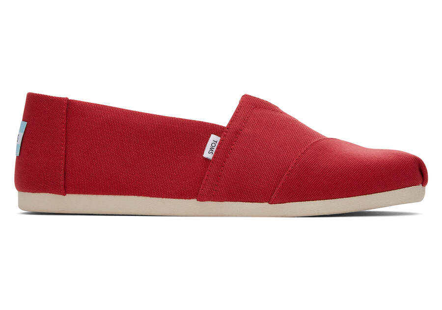 Alpargata Red Recycled Cotton Canvas Side View Opens in a modal