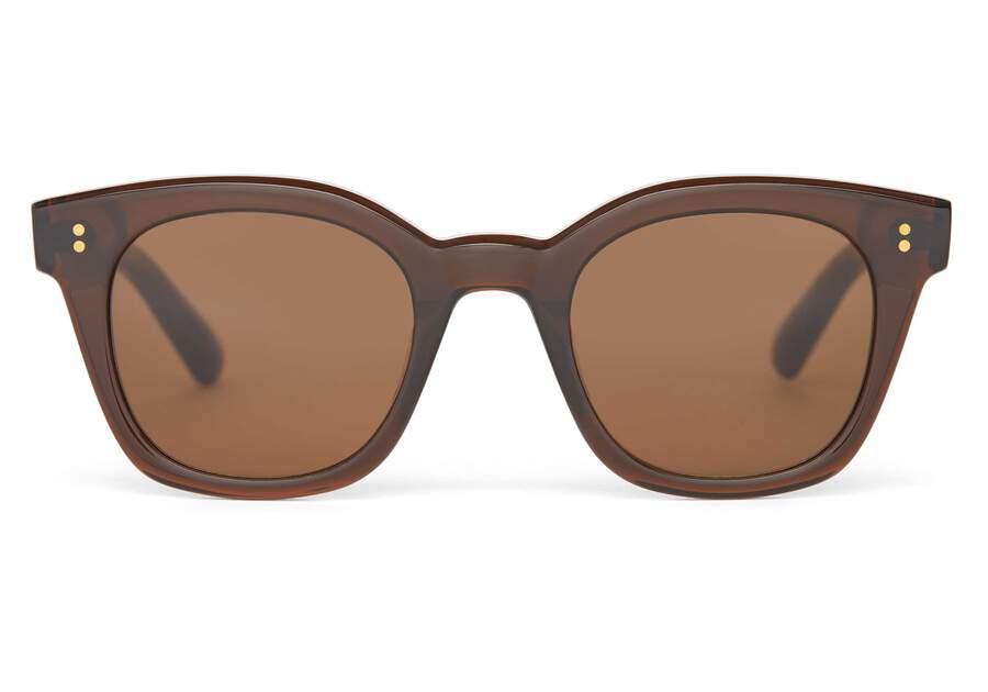 Rome Cacao Crystal Handcrafted Sunglasses Front View Opens in a modal
