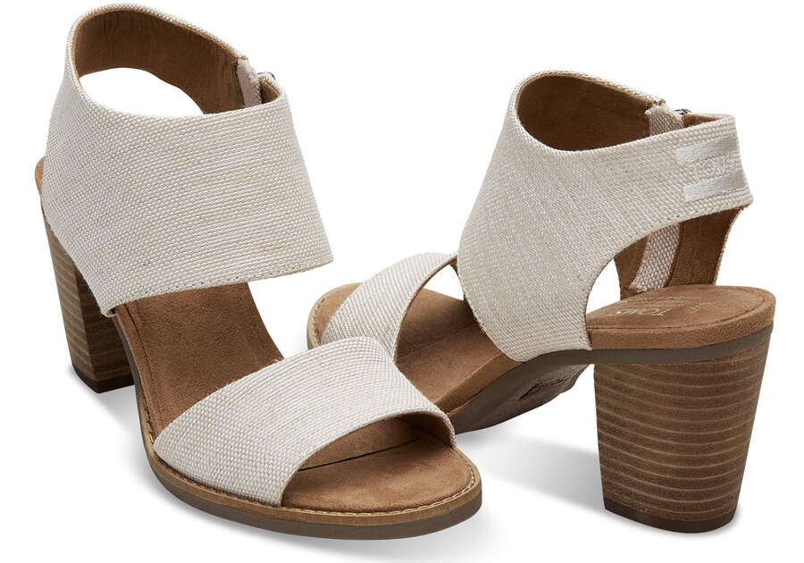 Majorca Cutout Natural Heeled Sandal Front View Opens in a modal