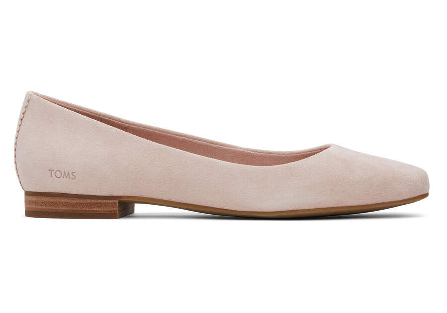 Briella Pink Suede Flat Side View Opens in a modal