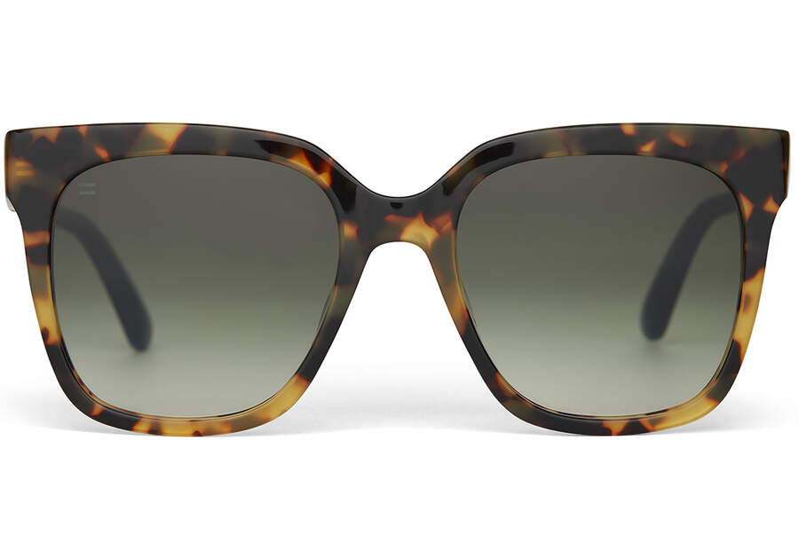 Natasha Blonde Tortoise Handcrafted Sunglasses Front View Opens in a modal