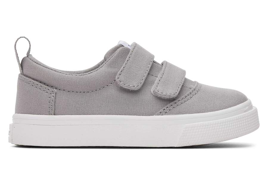 Fenix Drizzle Grey Double Strap Toddler Sneaker Side View Opens in a modal