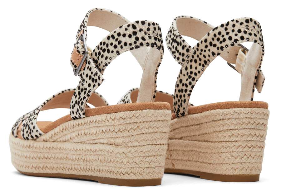 Audrey Mini Cheetah Wedge Sandal Back View Opens in a modal