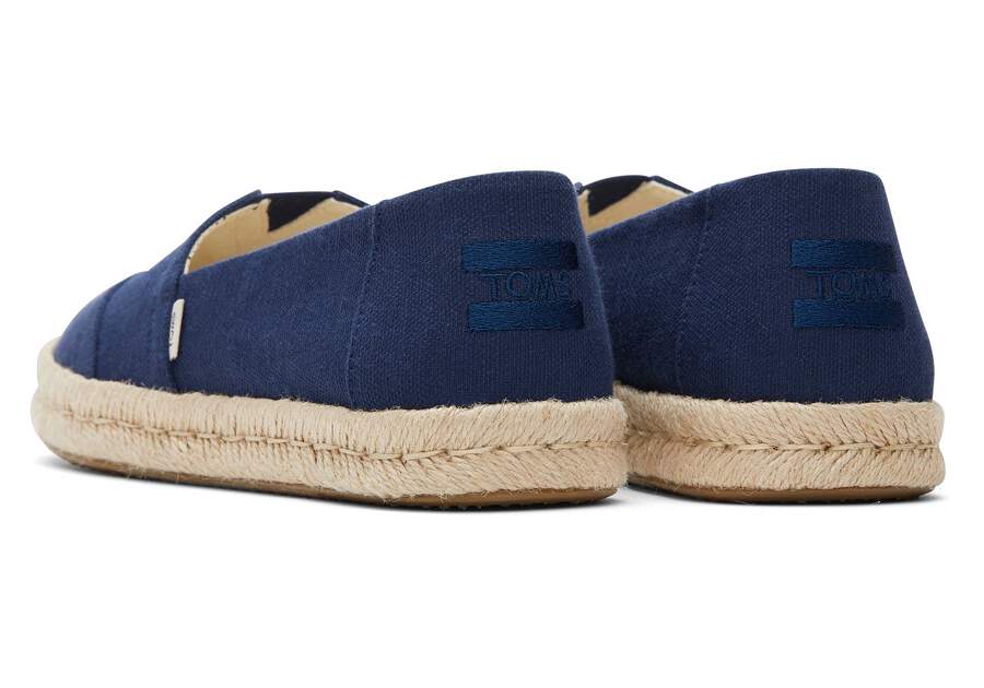 Alpargata Rope 2.0 Navy Recycled Cotton Espadrille Back View Opens in a modal