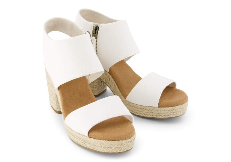 Majorca Rope White Canvas Platform Sandal Front View Opens in a modal