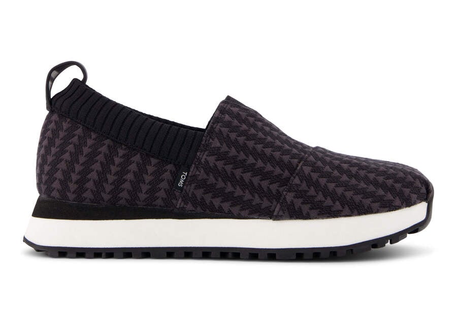 Resident 2.0 Black Triangle Woven Sneaker Side View Opens in a modal