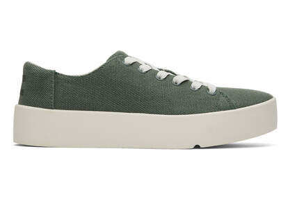 Verona Green Heritage Canvas Lace Up Trainer