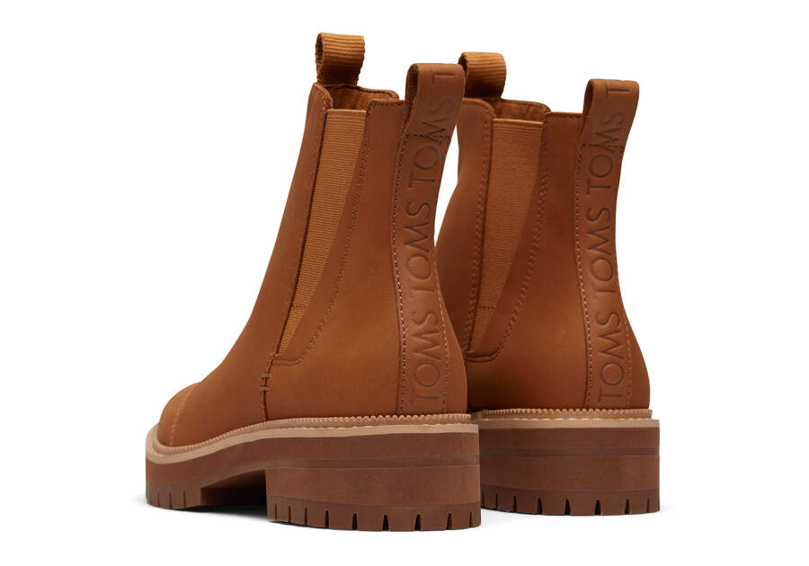 Dakota Tan Water Resistant Leather Boot Back View Opens in a modal
