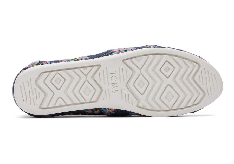 Alpargata Navy Embroidered Floral Bottom Sole View Opens in a modal