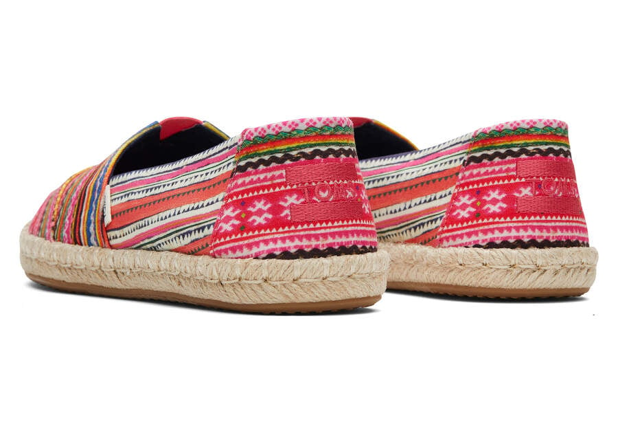 Hmong Tapestry Rope Espadrille Back View Opens in a modal